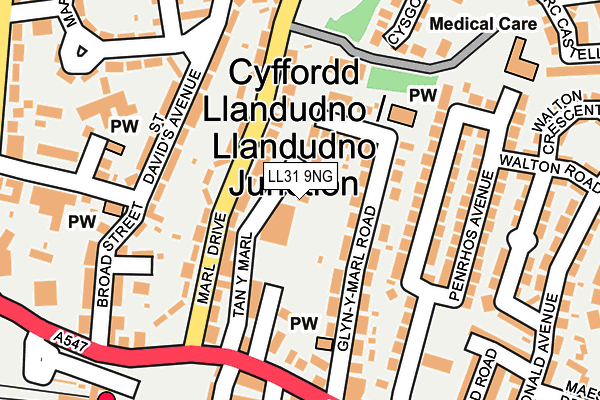 LL31 9NG map - OS OpenMap – Local (Ordnance Survey)