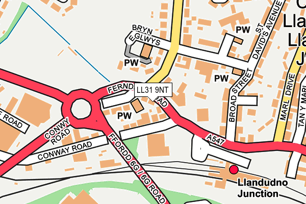 LL31 9NT map - OS OpenMap – Local (Ordnance Survey)