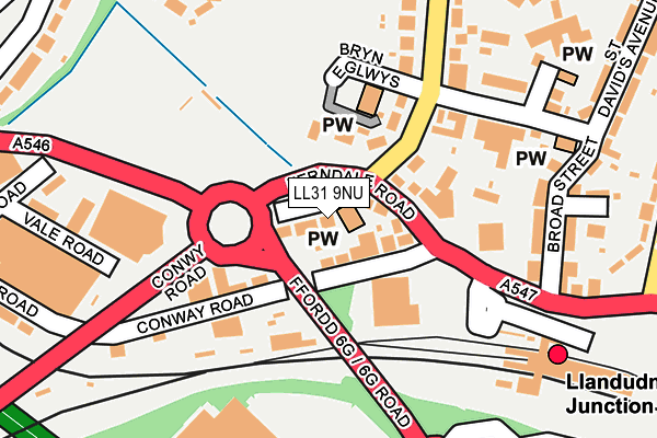 LL31 9NU map - OS OpenMap – Local (Ordnance Survey)