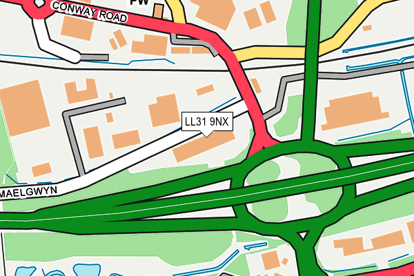 LL31 9NX map - OS OpenMap – Local (Ordnance Survey)