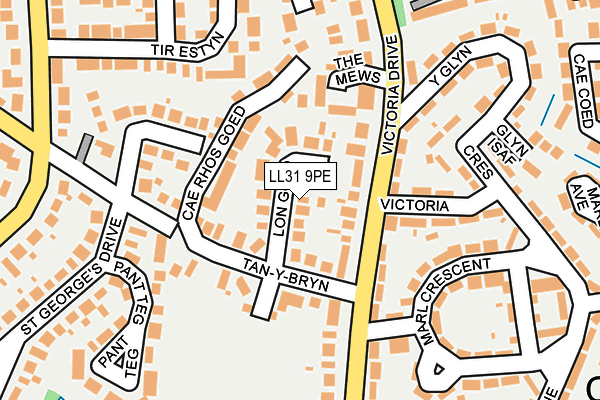 LL31 9PE map - OS OpenMap – Local (Ordnance Survey)