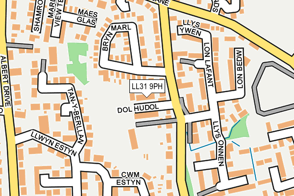 LL31 9PH map - OS OpenMap – Local (Ordnance Survey)