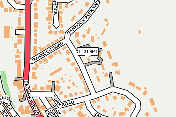 LL31 9PJ map - OS OpenMap – Local (Ordnance Survey)