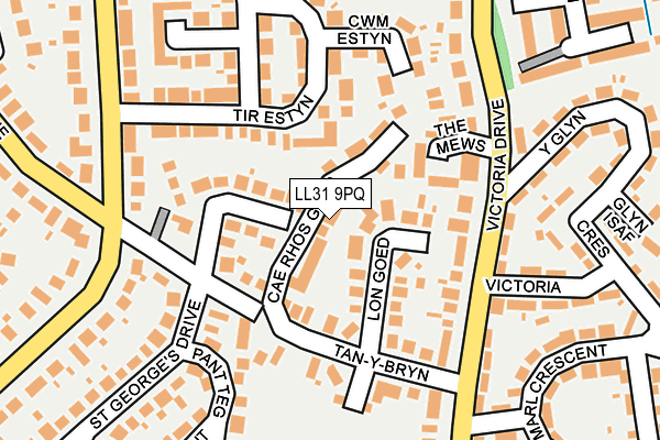 LL31 9PQ map - OS OpenMap – Local (Ordnance Survey)