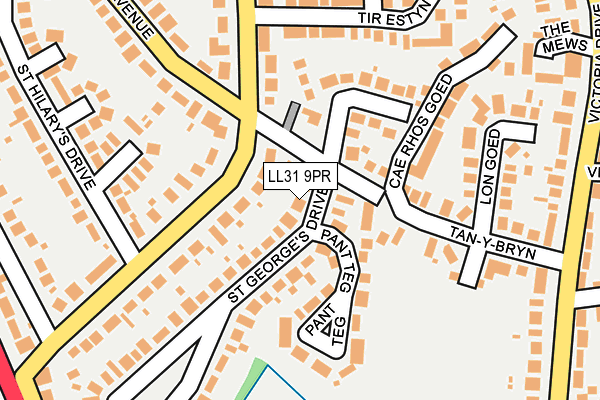 LL31 9PR map - OS OpenMap – Local (Ordnance Survey)