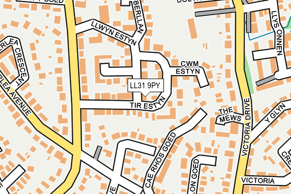 LL31 9PY map - OS OpenMap – Local (Ordnance Survey)