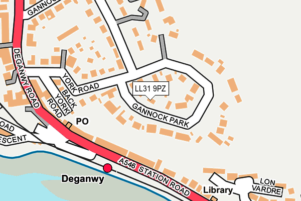 LL31 9PZ map - OS OpenMap – Local (Ordnance Survey)