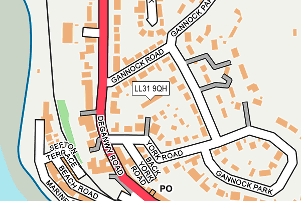 LL31 9QH map - OS OpenMap – Local (Ordnance Survey)