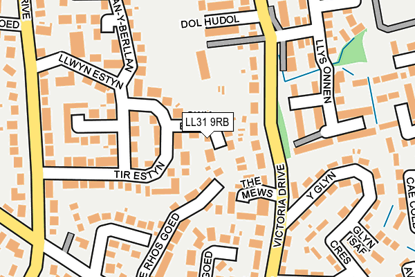 LL31 9RB map - OS OpenMap – Local (Ordnance Survey)