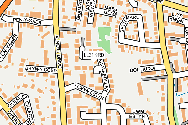 LL31 9RD map - OS OpenMap – Local (Ordnance Survey)