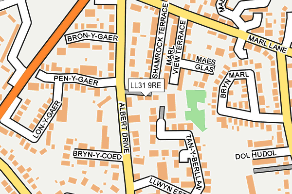 LL31 9RE map - OS OpenMap – Local (Ordnance Survey)