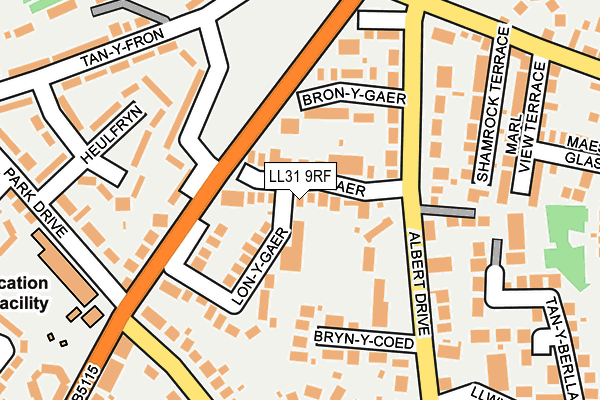 LL31 9RF map - OS OpenMap – Local (Ordnance Survey)
