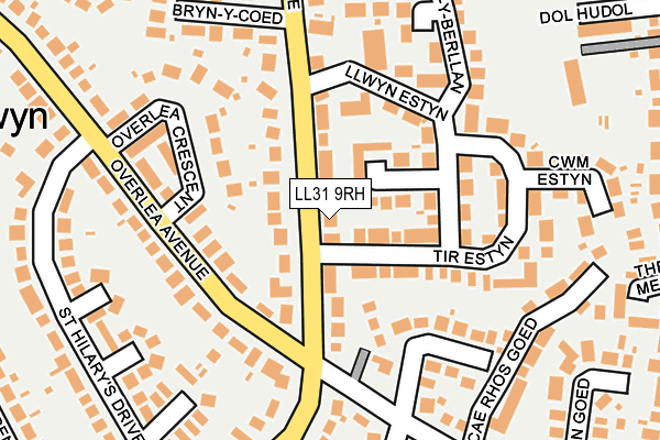 LL31 9RH map - OS OpenMap – Local (Ordnance Survey)