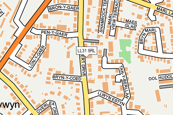 LL31 9RL map - OS OpenMap – Local (Ordnance Survey)
