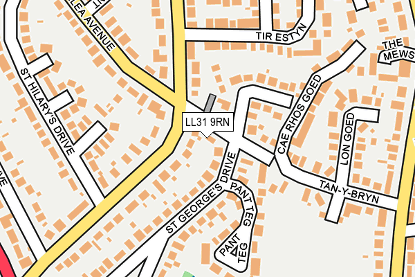LL31 9RN map - OS OpenMap – Local (Ordnance Survey)