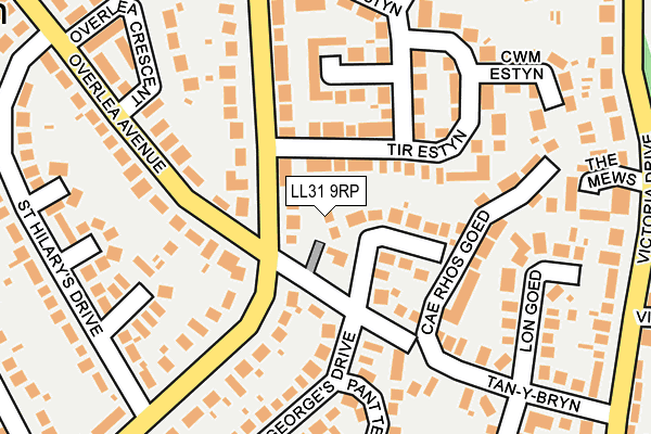 LL31 9RP map - OS OpenMap – Local (Ordnance Survey)
