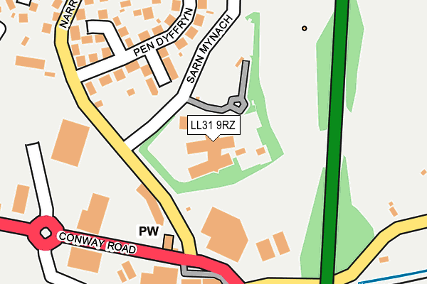 LL31 9RZ map - OS OpenMap – Local (Ordnance Survey)