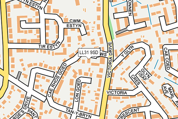 LL31 9SD map - OS OpenMap – Local (Ordnance Survey)