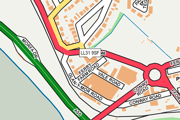 LL31 9SF map - OS OpenMap – Local (Ordnance Survey)