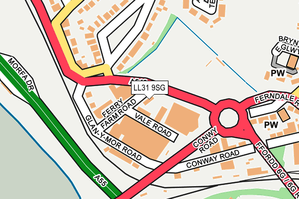 LL31 9SG map - OS OpenMap – Local (Ordnance Survey)