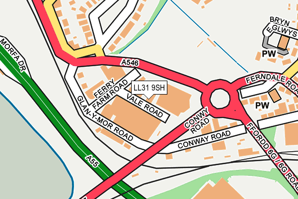 LL31 9SH map - OS OpenMap – Local (Ordnance Survey)