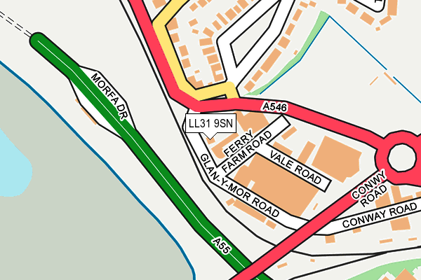LL31 9SN map - OS OpenMap – Local (Ordnance Survey)