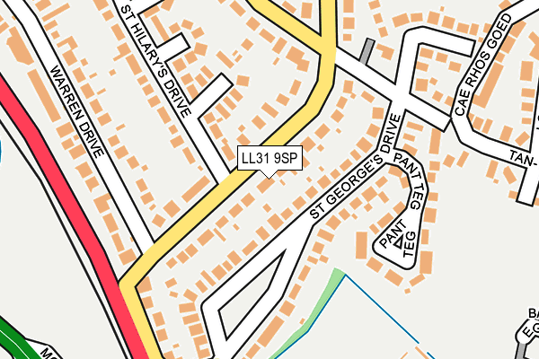 LL31 9SP map - OS OpenMap – Local (Ordnance Survey)