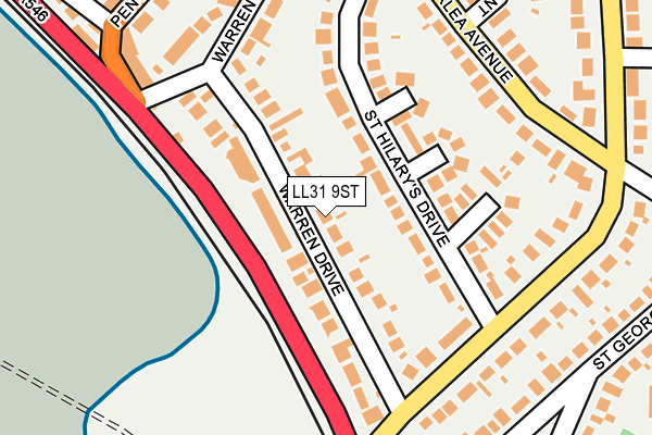 LL31 9ST map - OS OpenMap – Local (Ordnance Survey)