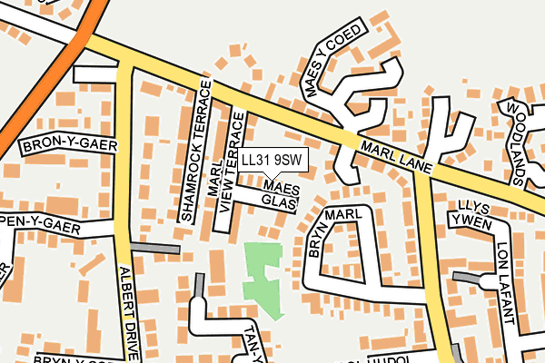 LL31 9SW map - OS OpenMap – Local (Ordnance Survey)