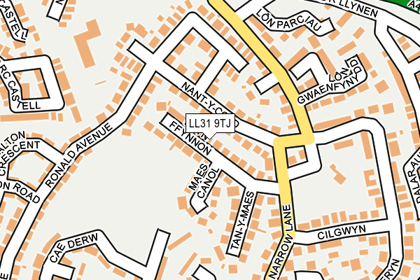 LL31 9TJ map - OS OpenMap – Local (Ordnance Survey)