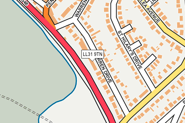 LL31 9TN map - OS OpenMap – Local (Ordnance Survey)