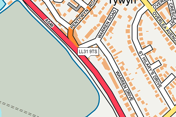 LL31 9TS map - OS OpenMap – Local (Ordnance Survey)