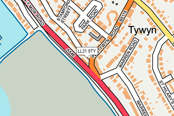 LL31 9TY map - OS OpenMap – Local (Ordnance Survey)