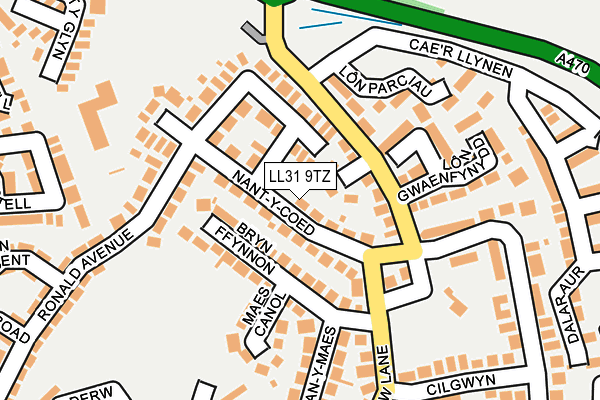LL31 9TZ map - OS OpenMap – Local (Ordnance Survey)