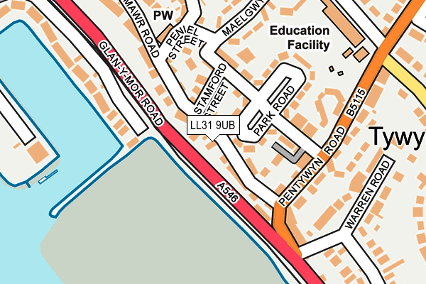 LL31 9UB map - OS OpenMap – Local (Ordnance Survey)