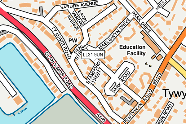 LL31 9UN map - OS OpenMap – Local (Ordnance Survey)