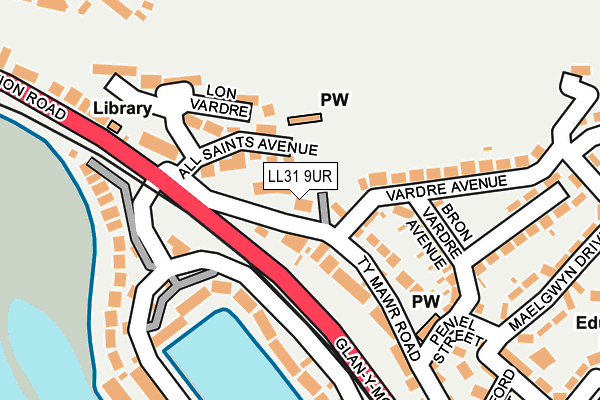 LL31 9UR map - OS OpenMap – Local (Ordnance Survey)