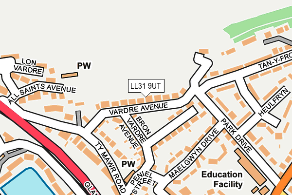 LL31 9UT map - OS OpenMap – Local (Ordnance Survey)