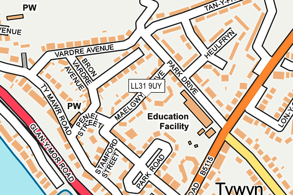 LL31 9UY map - OS OpenMap – Local (Ordnance Survey)