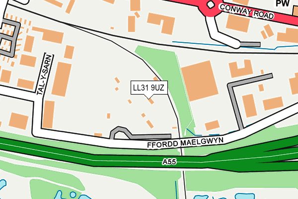 LL31 9UZ map - OS OpenMap – Local (Ordnance Survey)