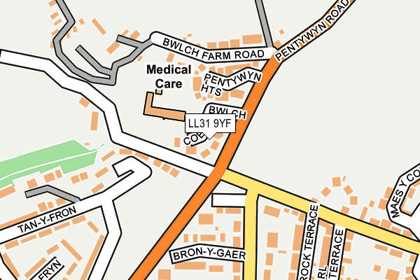 LL31 9YF map - OS OpenMap – Local (Ordnance Survey)