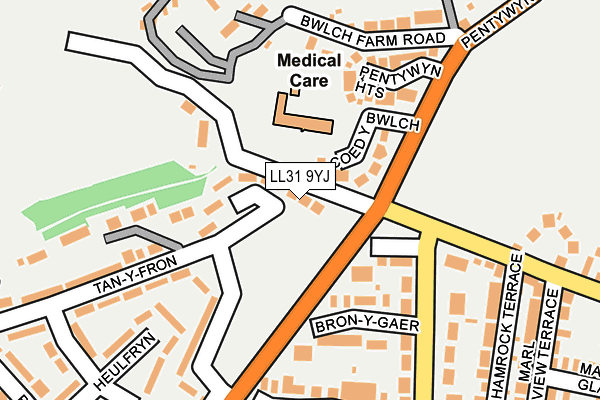 LL31 9YJ map - OS OpenMap – Local (Ordnance Survey)