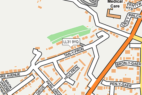 LL31 9YQ map - OS OpenMap – Local (Ordnance Survey)