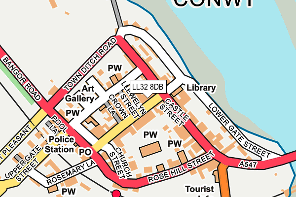 Map of THE JACKDAW CONWY LTD at local scale