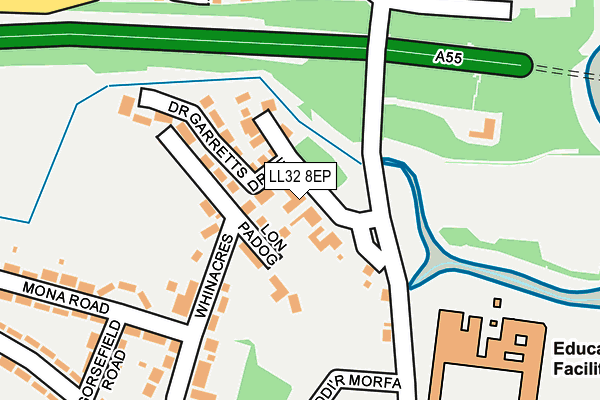 Map of A55 PLUMBING AND HEATING LTD at local scale