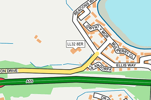 LL32 8ER map - OS OpenMap – Local (Ordnance Survey)