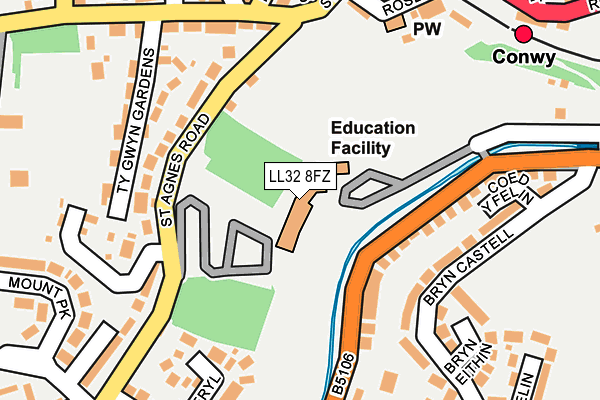LL32 8FZ map - OS OpenMap – Local (Ordnance Survey)