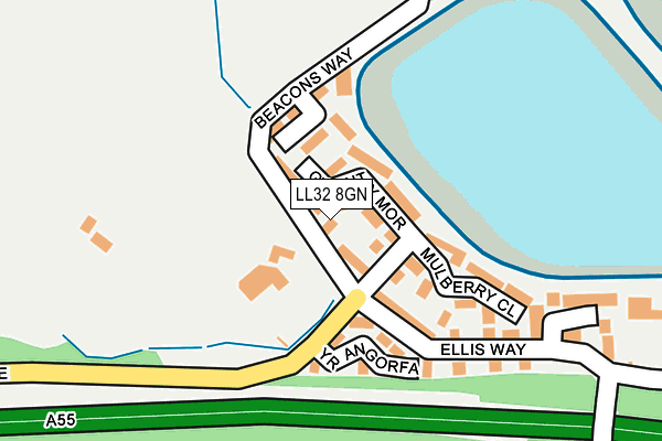 LL32 8GN map - OS OpenMap – Local (Ordnance Survey)