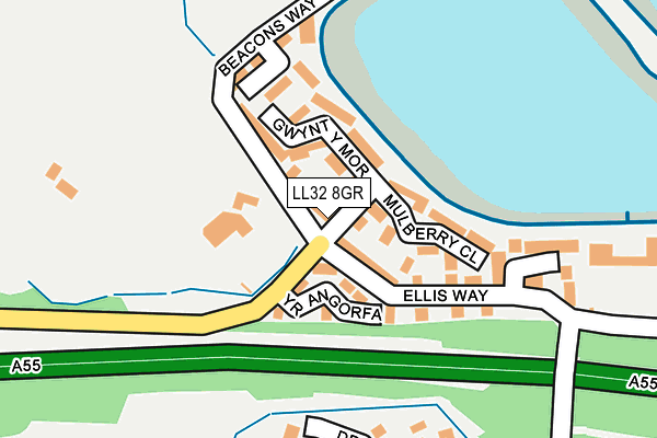 LL32 8GR map - OS OpenMap – Local (Ordnance Survey)