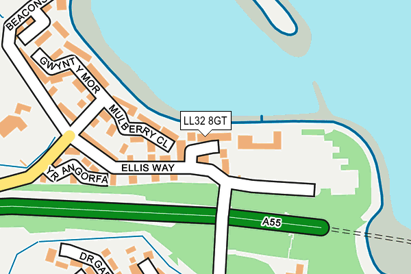 LL32 8GT map - OS OpenMap – Local (Ordnance Survey)
